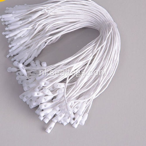 witte polyester koord kogelvorm string tag